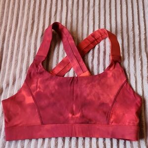 Vibrant Red Sports Bra with Racerback Design and Moisture-Wicking Fabric